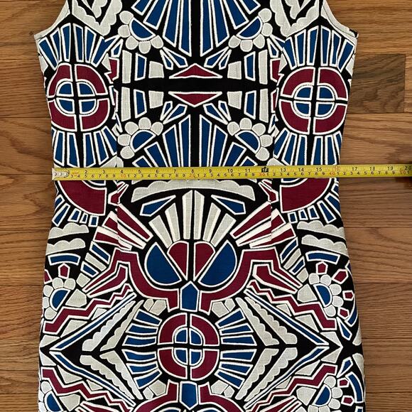 Sea New York Midi Sheath Dress Women 10 Multi-Color Laser Cut Geometric Print - Picture 8 of 12